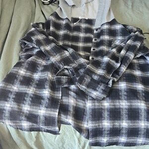 Black hoodied flannel